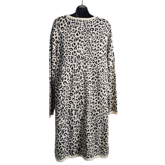 Tessamina Sweater Dress Women's Black White Animal Print Longsleeve Size Medium - Picture 2 of 7